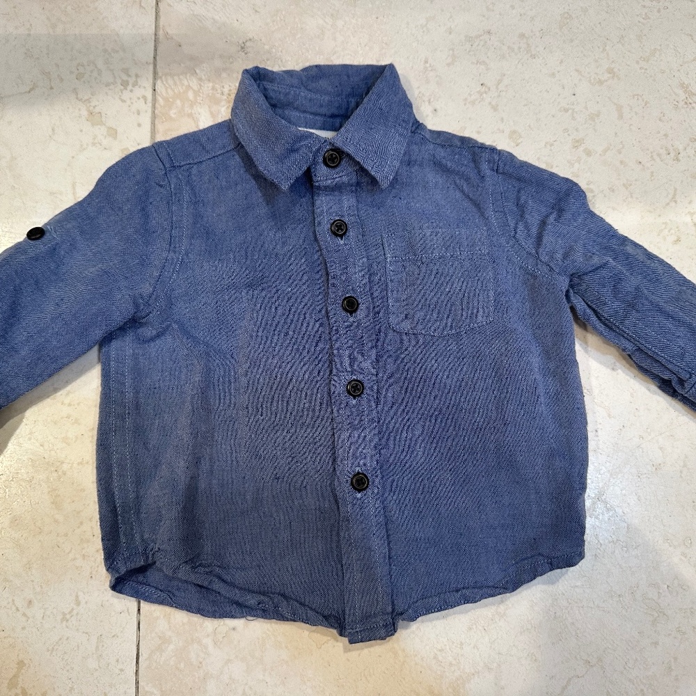 Janie and Jack long sleeve button up denim shirt 3-6 mo